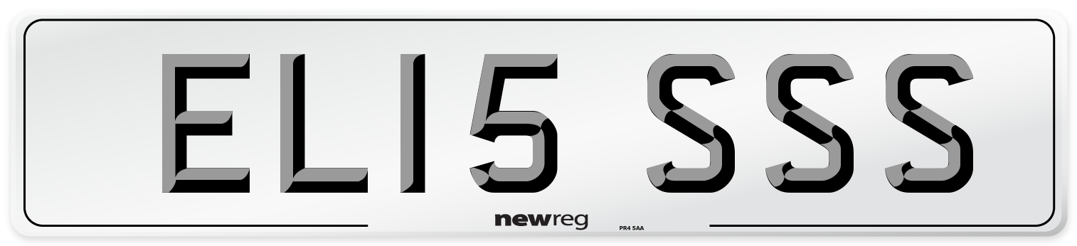 EL15 SSS Number Plate from New Reg